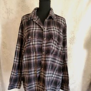 American Eagle Destroyed Black Flannel XL